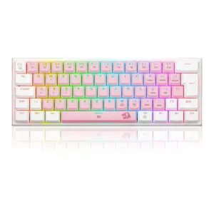 Teclado Mecânico Gamer Redragon Anivia RGB Switch Blue Wired ABNT2 Rosa e Branco K614PW-RGB (PT-BLUE)