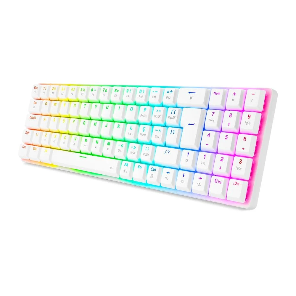 Teclado Mecânico Gamer Redragon Ashe RGB Switch Blue Branco K626-KB-W - Imagem 3