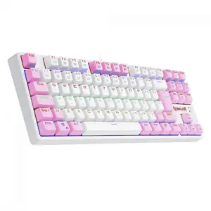 Teclado Mecânico Gamer Redragon Daksa Rainbow Switch Blue Removíveis ABNT2 Branco e Pink