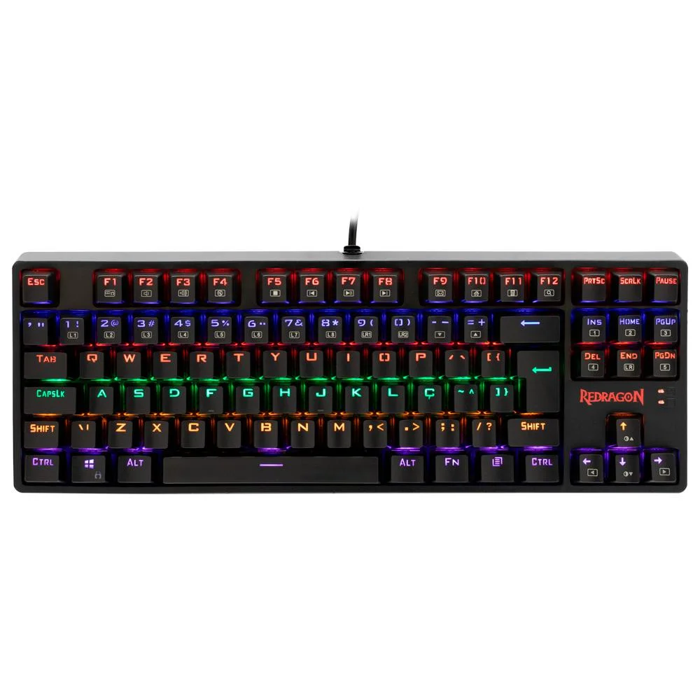 Teclado Mecânico Gamer Redragon Daksa Rainbow Switch Outemu Blue Double Shot ABNT2 K576R - Imagem 1