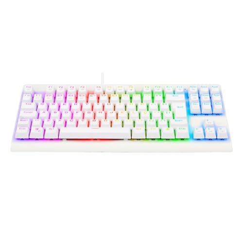 Teclado Mecânico Gamer Redragon Dark Avenger Lunar LED Rainbow Switch Outemu Red ABNT2 Branco K568W-R - Imagem 1