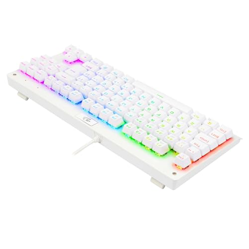 Teclado Mecânico Gamer Redragon Dark Avenger Lunar LED Rainbow Switch Outemu Red ABNT2 Branco K568W-R - Imagem 3