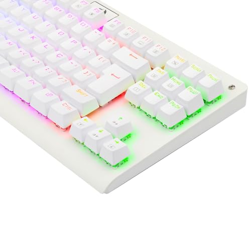 Teclado Mecânico Gamer Redragon Dark Avenger Lunar LED Rainbow Switch Outemu Red ABNT2 Branco K568W-R - Imagem 4