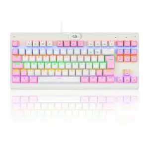 Teclado Mecânico Gamer Redragon Dark Avenger Rainbow Switch Blue ABNT2 Branco K568WP-R (PT-BLUE)