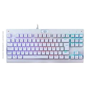 Teclado Mecânico Gamer Redragon Dark Avenger RGB Switch Outemu Blue ABNT2 Branco K568W-RGB