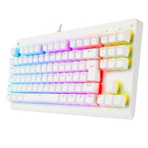 Teclado Mecânico Gamer Redragon Dark Avenger RGB Switch Outemu Red ABNT2 Branco K568W
