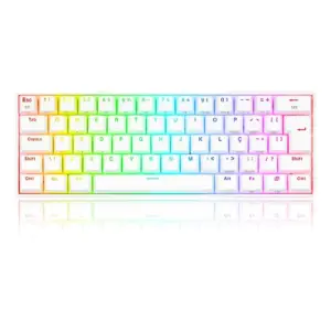 Teclado Mecânico Gamer Redragon Draconic Pro RGB Switch Blue ABNT2 Branco K530W-RGB-PRO (PT-BLUE)