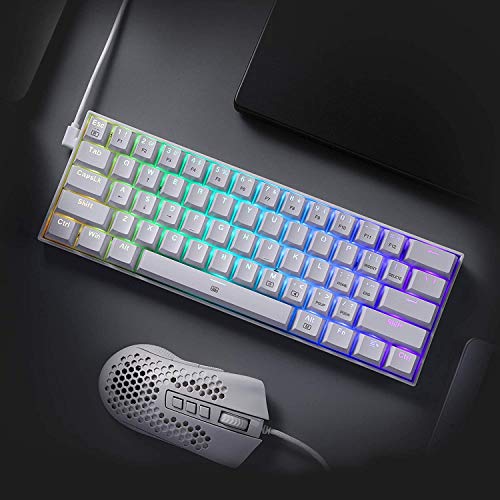 Teclado Mecânico Gamer Redragon Dragonborn RGB 60% Switch Marrom ABNT2 Branco - Imagem 4