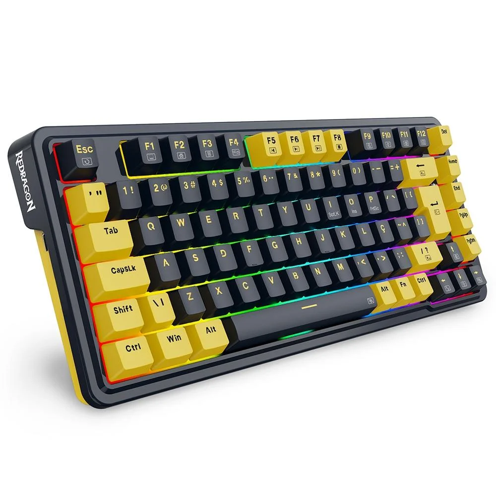 Teclado Mecânico Gamer Redragon ELF RGB Chroma Mk.II Switch Melt Gold Cabo USB-C Removível ABNT2 Preto e Laranja K649PY-RGB PT - Imagem 2
