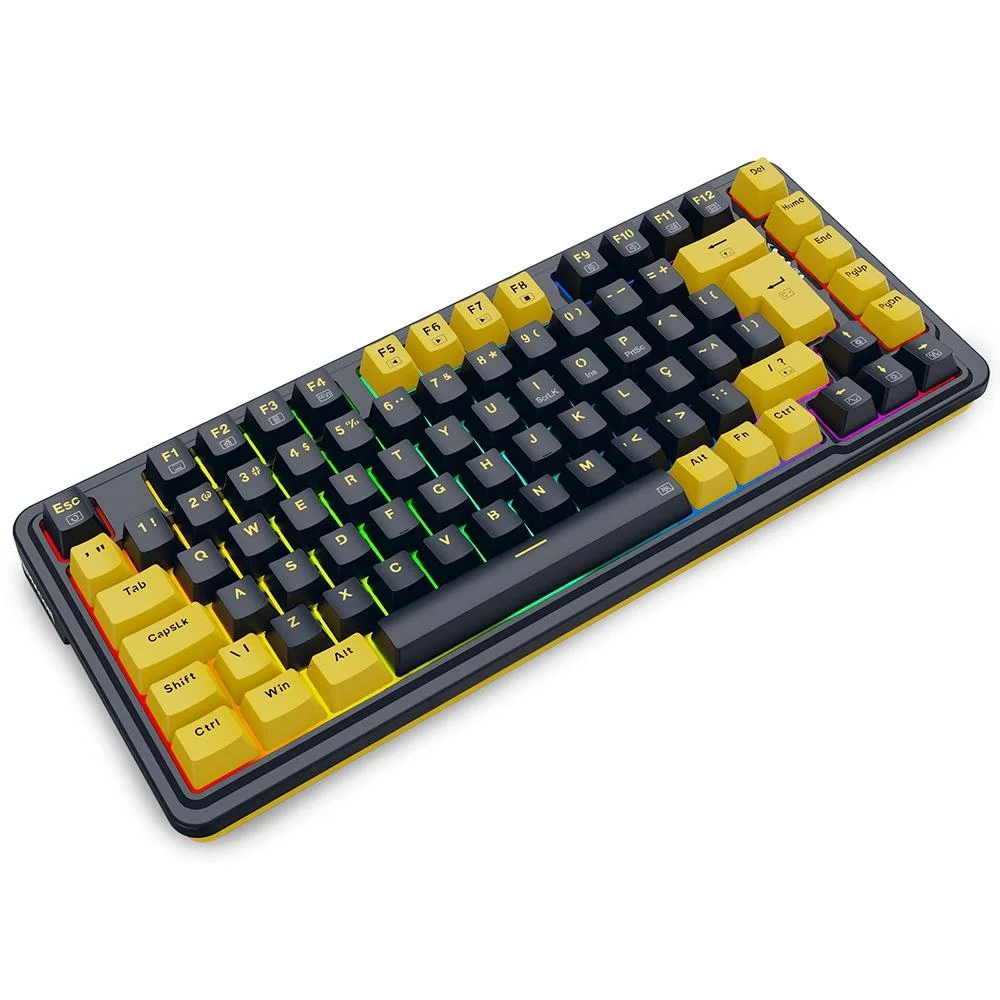 Teclado Mecânico Gamer Redragon ELF RGB Chroma Mk.II Switch Melt Gold Cabo USB-C Removível ABNT2 Preto e Laranja K649PY-RGB PT - Imagem 3