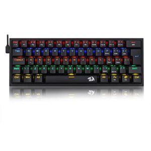 Teclado Mecânico Gamer Redragon Fizz LED Rainbow Switch Azul