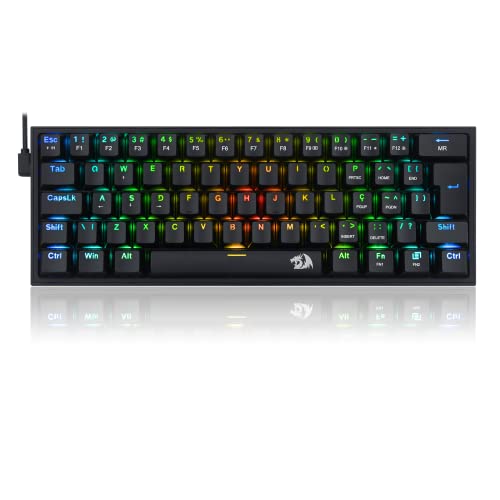 Teclado Mecânico Gamer Redragon Fizz RGB Switch Brown Preto
