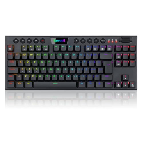 Teclado Mecânico Gamer Redragon Horus Mini Low Profile 60% Switch Brown Preto