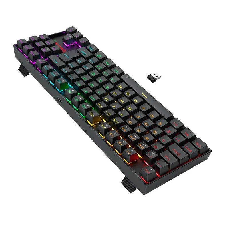 Teclado Mecânico Gamer Redragon Kumara Elite Rainbow Wireless Switch Blue Preto K552-KRS - Imagem 4