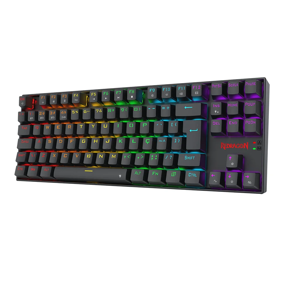 Teclado Mecânico Gamer Redragon Kumara Elite Rainbow Wireless Switch Brown Preto K552-KRS - Imagem 4