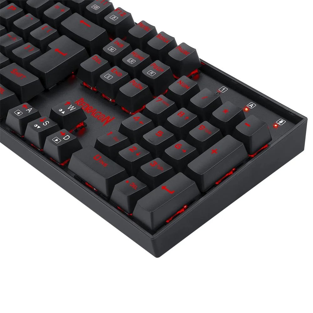 Teclado Mecânico Gamer Redragon Mitra K551-1 Iluminação Vermelha Switch Outemu Blue ABNT2 + Switches Sobressalentes - Imagem 2