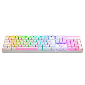 Teclado Mecânico Gamer Redragon Mitra RGB Switch Blue USB ABNT2 Rosa e Branco K551PW-RGB (PT-BLUE)