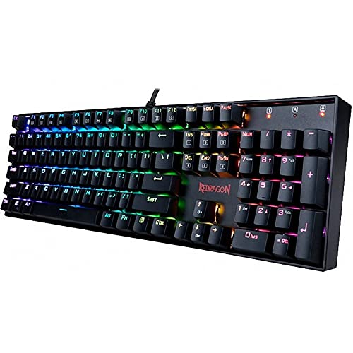 Teclado Mecânico Gamer Redragon Mitra Switch RGB Outemu Blue ABNT2 Double Shot K551RGB-1