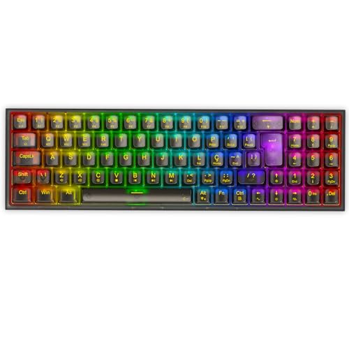 Teclado Mecânico Gamer Redragon Pollux Pro Wireless RGB Switch Crystal Preto K628CTB-RGB-PRO PT - Imagem 1
