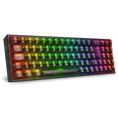 Teclado Mecânico Gamer Redragon Pollux Pro Wireless RGB Switch Crystal Preto K628CTB-RGB-PRO PT