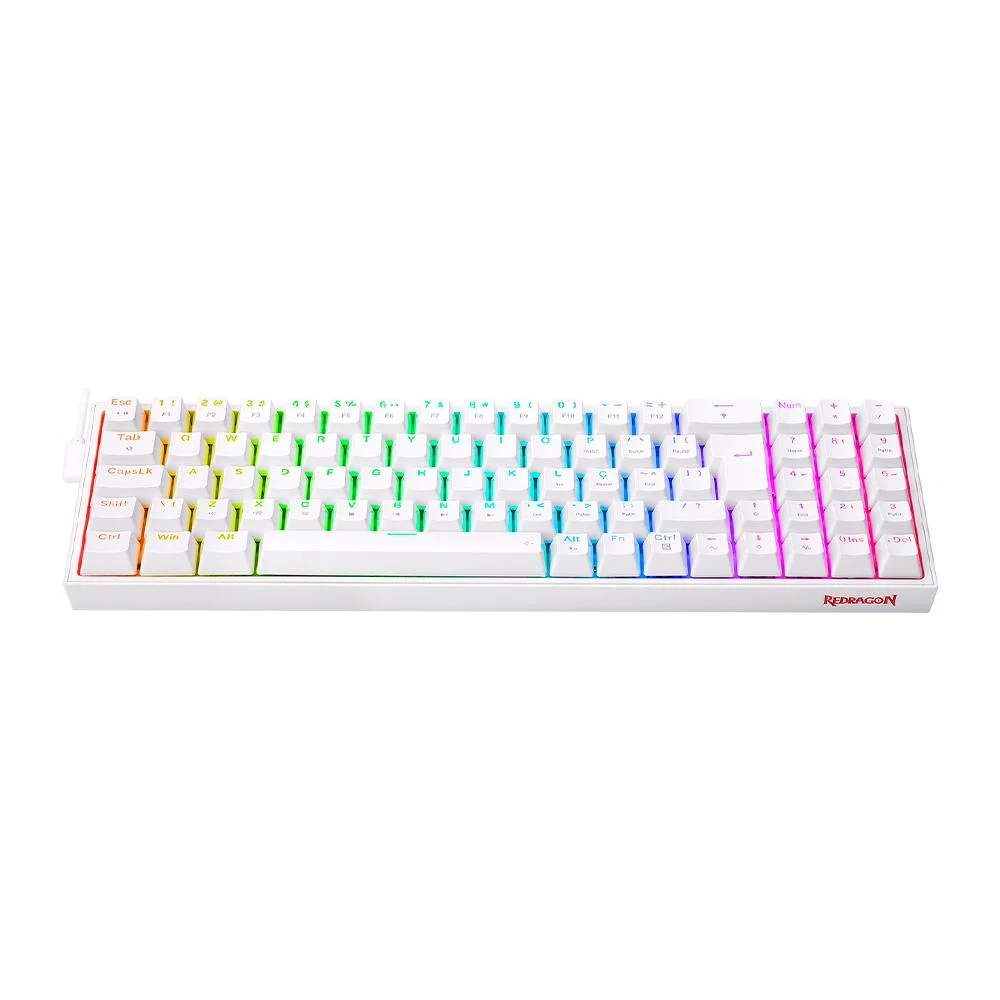 Teclado Mecânico Gamer Redragon Pollux RGB Switch Brown Layout 75% ABNT2 Branco K628-RGB-W (PT-BROWN) - Imagem 4