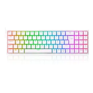 Teclado Mecânico Gamer Redragon Pollux RGB Switch Brown Layout 75% ABNT2 Branco K628-RGB-W (PT-BROWN)