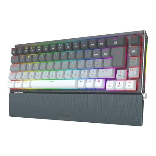 Teclado Mecânico Gamer Redragon Shaco RGB Switch Brown Preto e Cinza - Imagem 1