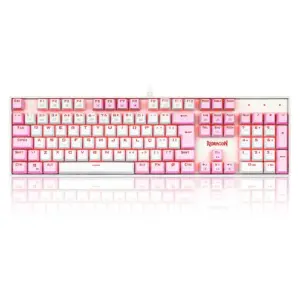 Teclado Mecânico Gamer Redragon Mitra Single Color Switch Brown ABNT2 Branco e Rosa K551WP (PT-BROWN)