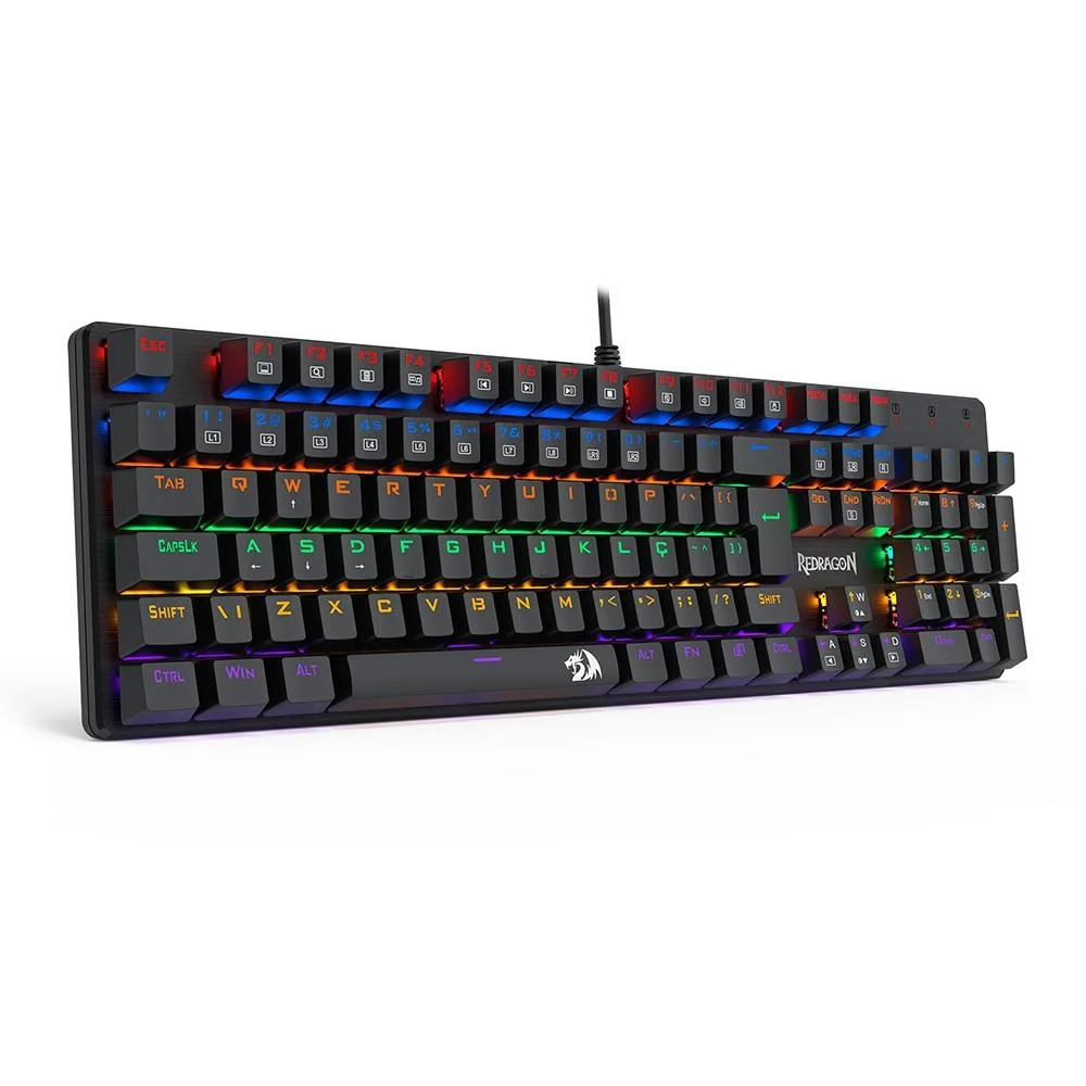 Teclado Mecânico Gamer Redragon Valheim Rainbow Switch Brown ABNT2 Preto K608-R (PT-BROWN) - Imagem 2