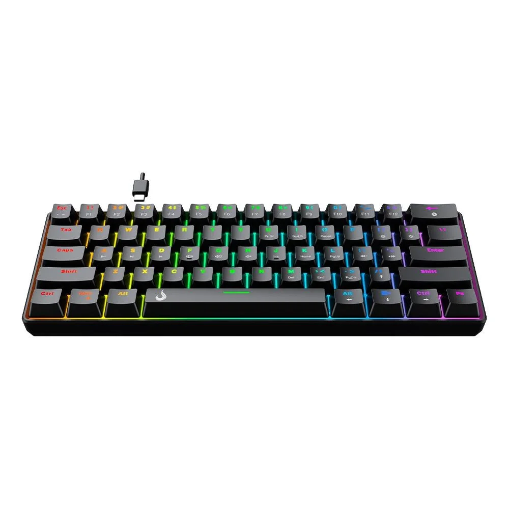 Teclado Mecânico Gamer Rise Mode GM1 Black RGB Switch Outemu Blue Preto RM-TCM-GM1-BBLUE - Imagem 2