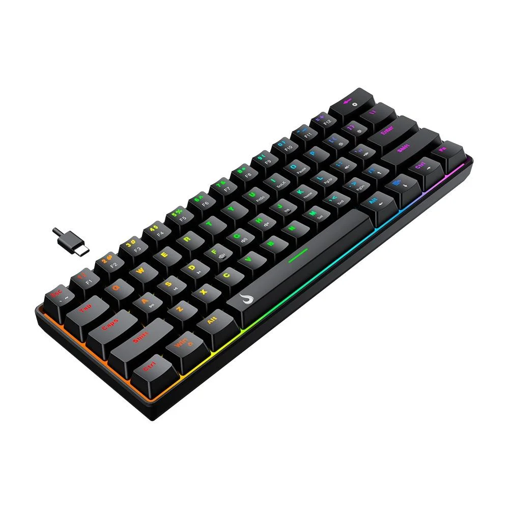 Teclado Mecânico Gamer Rise Mode GM1 Black RGB Switch Outemu Blue Preto RM-TCM-GM1-BBLUE - Imagem 4