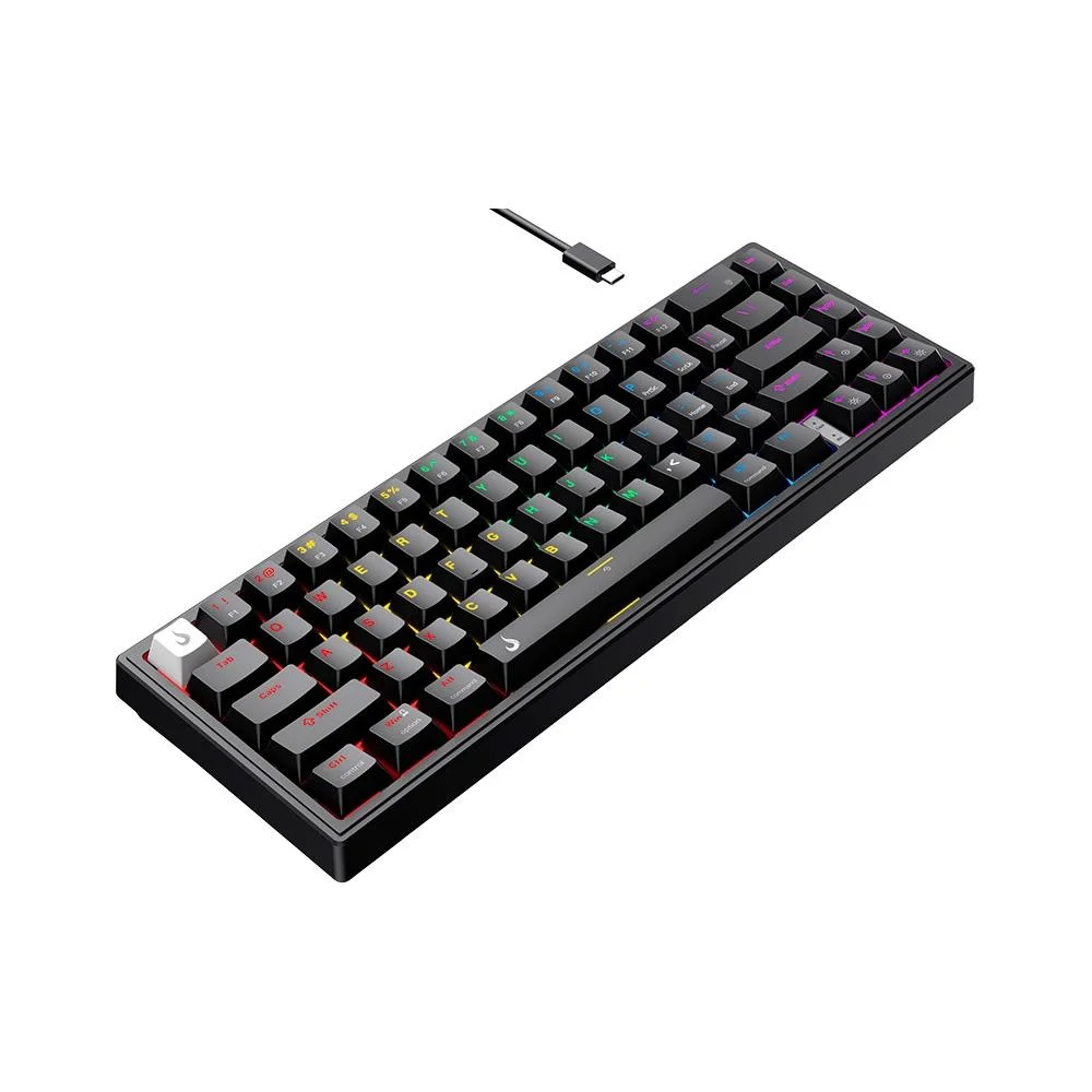 Teclado Mecânico Gamer Rise Mode GM1 Pro Black ARGB Mini 65% Switch Outemu Blue USB-C Preto RM-TCM-GM1P-BBLUE - Imagem 3