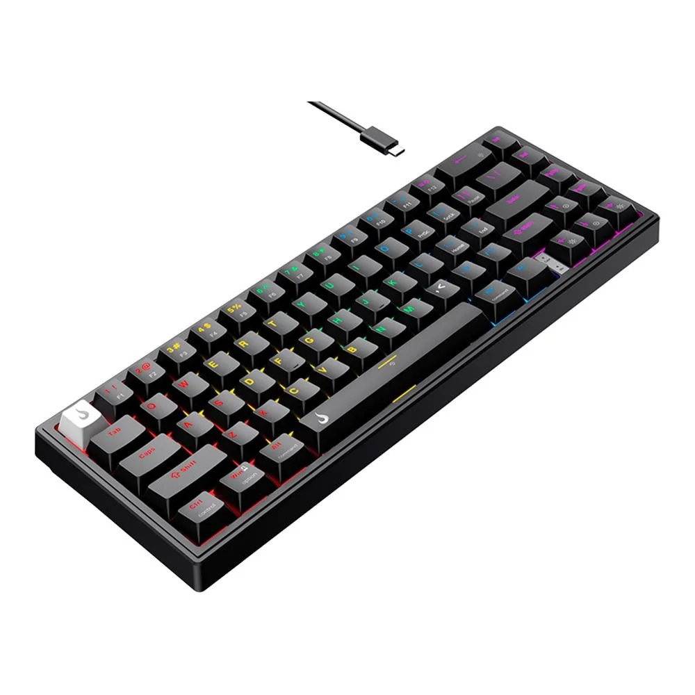 Teclado Mecânico Gamer Rise Mode GM1 Pro Black ARGB Mini 65% Switch Outemu Red USB-C Preto RM-TCM-GM1P-BRED - Imagem 3