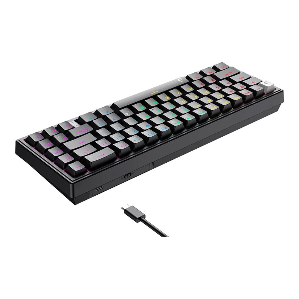 Teclado Mecânico Gamer Rise Mode GM1 Pro Black ARGB Mini 65% Switch Outemu Red USB-C Preto RM-TCM-GM1P-BRED - Imagem 4