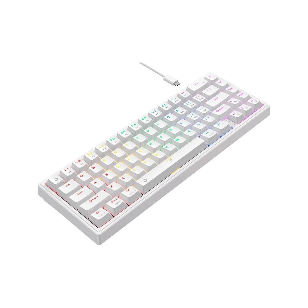 Teclado Mecânico Gamer Rise Mode GM1 Pro White ARGB Mini 65% Switch Outemu Blue USB-C Branco RM-TCM-GM1P-WBLUE - Imagem 4