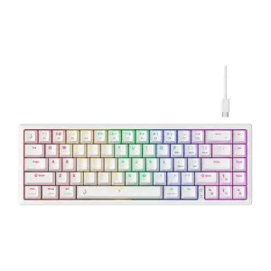 Teclado Mecânico Gamer Rise Mode GM1 Pro White ARGB Mini 65% Switch Outemu Brown USB-C RM-TCM-GM1P-WBRO
