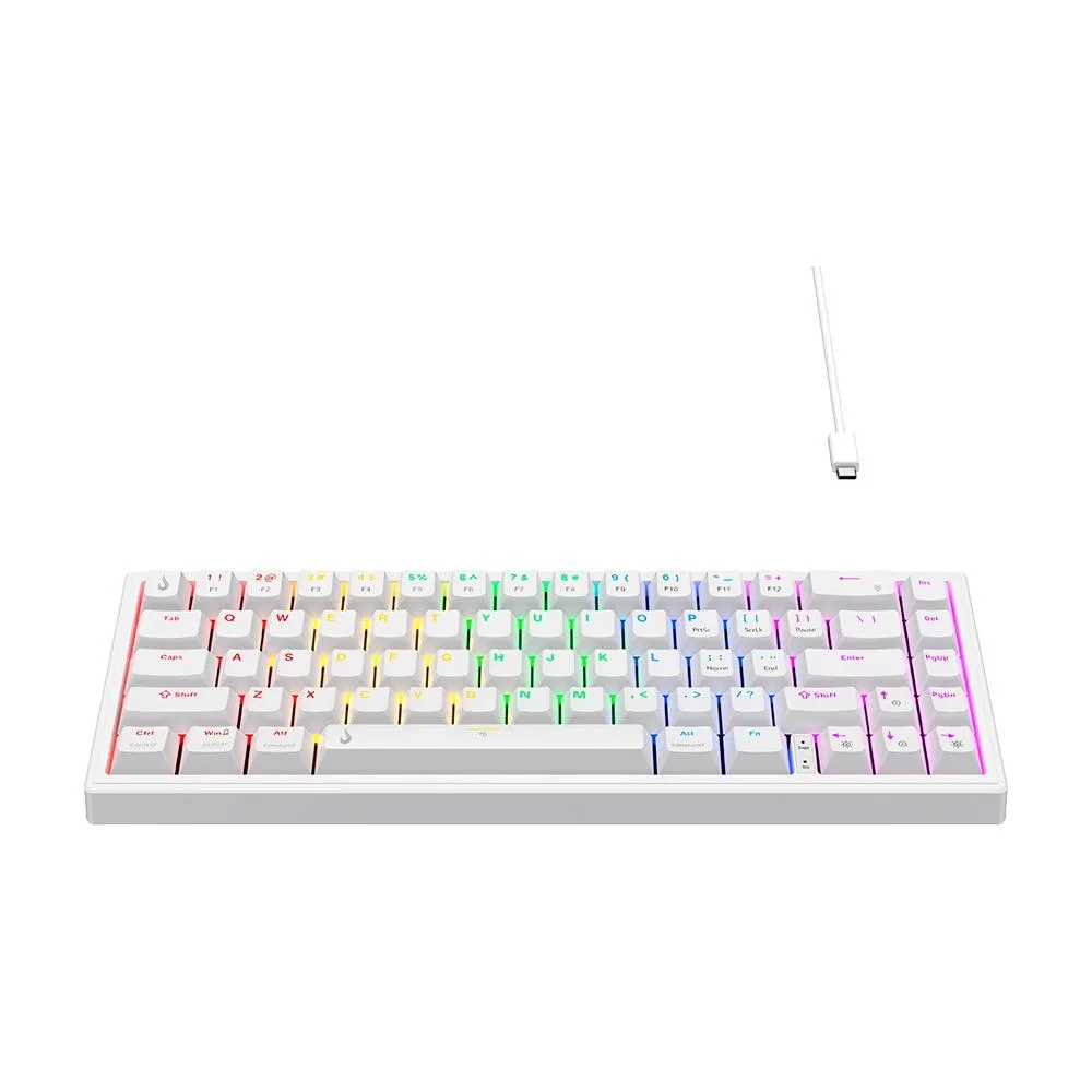 Teclado Mecânico Gamer Rise Mode GM1 Pro White ARGB Mini 65% Switch Outemu Red USB-C RM-TCM-GM1P-WRED - Imagem 2