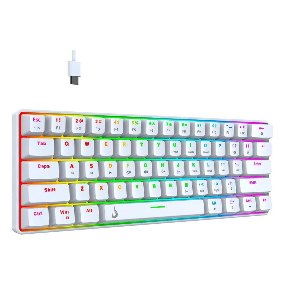 Teclado Mecânico Gamer Rise Mode GM1 White RGB Switch Outemu Red RM-TCM-GM1-WRED - Imagem 3