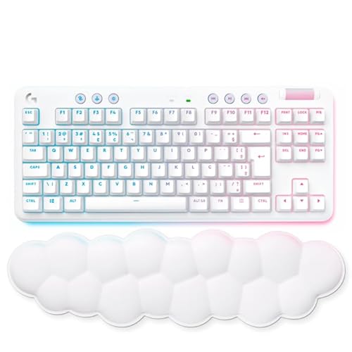Teclado Mecânico Gamer Sem Fio Logitech G715 Aurora Lightspeed RGB Switch GX Brown Tactile Bluetooth Branco 920-010702