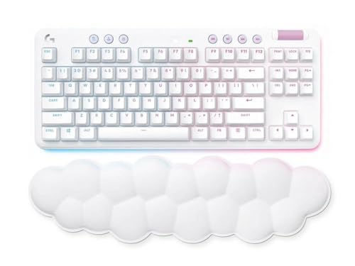 Teclado Mecânico Gamer Sem Fio Logitech G715 Coleção Aurora LIGHTSPEED Switch GX Linear Red RGB ABNT2 Branco 920-010706 - Imagem 1