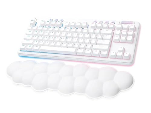 Teclado Mecânico Gamer Sem Fio Logitech G715 Coleção Aurora LIGHTSPEED Switch GX Linear Red RGB ABNT2 Branco 920-010706