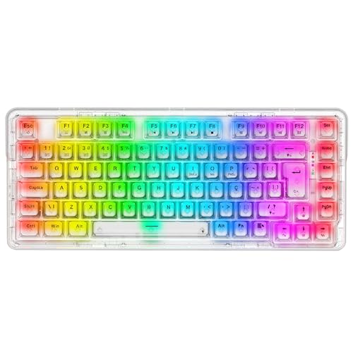 Teclado Mecânico Gamer Sem Fio Redragon ELF Pro RGB Switch Brown Bluetooth ABNT2 Cristalino Transparente K649CT-RGB-PRO PT - Imagem 1