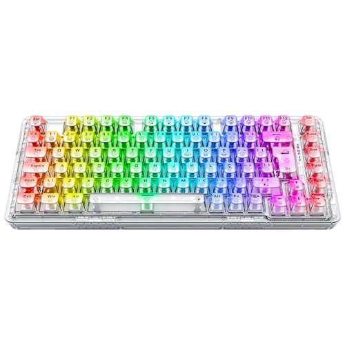 Teclado Mecânico Gamer Sem Fio Redragon ELF Pro RGB Switch Brown Bluetooth ABNT2 Cristalino Transparente K649CT-RGB-PRO PT - Imagem 3