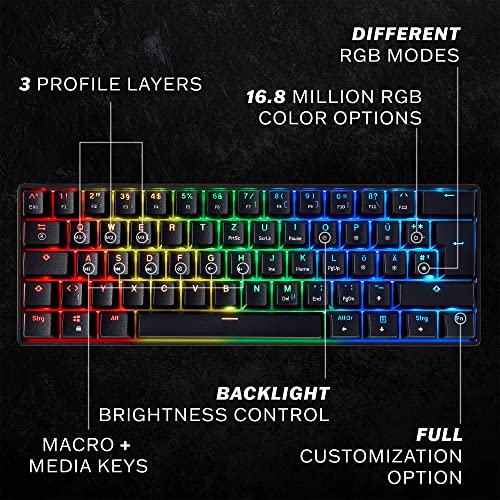 Teclado Mecânico Gamer Skyloong GK61 RGB Switch Gateron Yellow USB-C Branco - Imagem 1