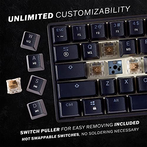 Teclado Mecânico Gamer Skyloong GK61 RGB Switch Gateron Yellow USB-C Branco - Imagem 2