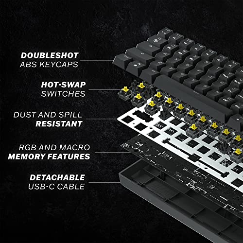 Teclado Mecânico Gamer Skyloong GK61 RGB Switch Gateron Yellow USB-C Branco - Imagem 4