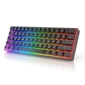 Teclado Mecânico Gamer Skyloong GK61 RGB Switch Gateron Yellow USB-C Branco