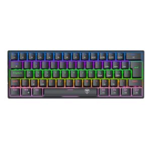 Teclado Mecânico Gamer T-Dagger Arena Pro Rainbow Wireless Switch Dust-proof Brown Preto T-TGK321PRO-BR PT