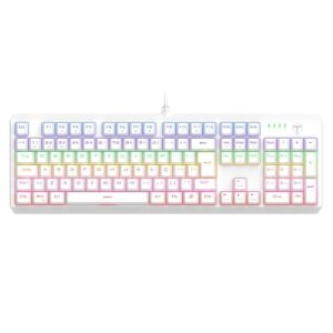 Teclado Mecânico Gamer T-Dagger Axis Full Size RGB Switch Dust-proof Marrom USB ABNT2 Branco T-TGK329W-BR