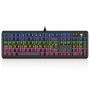 Teclado Mecânico Gamer T-Dagger Axis RGB Switch Dust-proof Brown ABNT2 USB Preto T-TGK329-BR